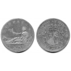 Gobierno Provisional. 1870*(18-70). 2 Pesetas (BC) (Plata) Ceca de Madrid DE-M