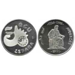 España. 1991. 5 Ecu (EBC+) (Plata) 33,62 gr de .925 milésimas