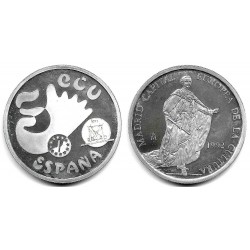 España. 1992. 5 Ecu (EBC+) (Plata) 33,62 gr. de .925