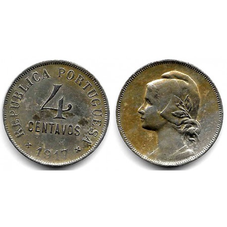 (566) Portugal. 1917. 4 Centavos (MBC+)