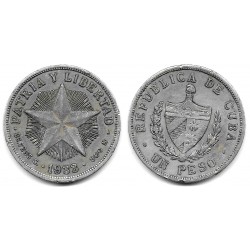 (15.2) Cuba. 1933. 1 Peso (MBC-) (Plata) Golpes en el canto