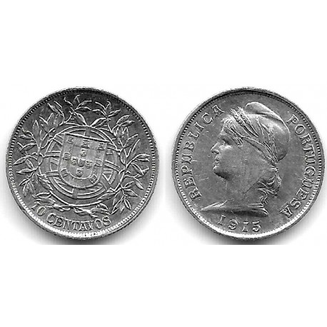 (563) Portugal. 1915. 10 Centavos (EBC) (Plata)