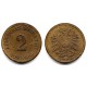 (2) Imperio Alemán. 1874(D). 2 Pfennig (BC+)