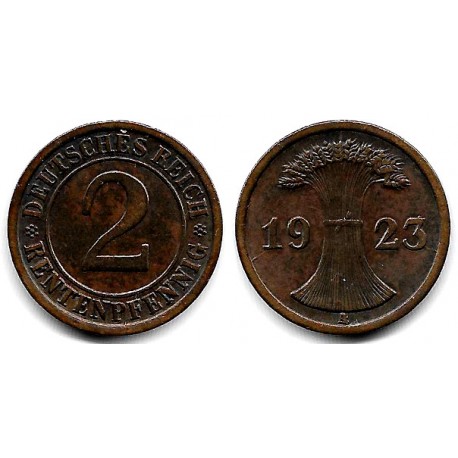 (31) Imperio Alemán (Weimar). 1923(A). 2 Rentenpfennig (MBC)