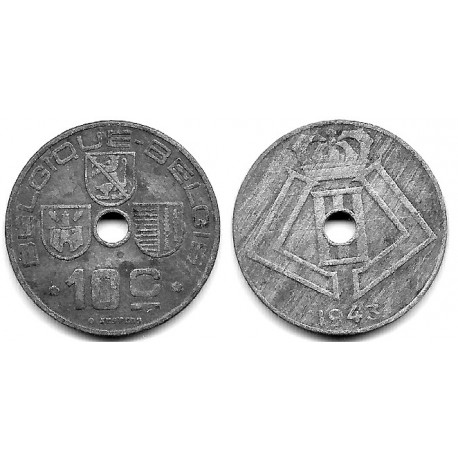 (125) Bélgica. 1943. 10 Centimes (BC)
