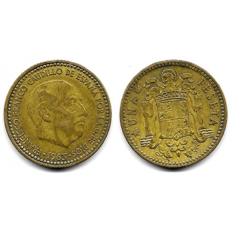 Estado Español. 1963*(19-63). 1 Peseta (BC/BC+)