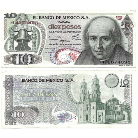 (63f) Estados Unidos Mexicanos. 1973. 10 Pesos (MBC-)