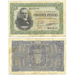 Estado Español. 1940. 50 Pesetas (BC) Serie E, Leves Manchas