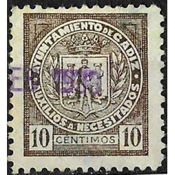 Viñeta. Auxilio a Necesitados. Cádiz. 10 Céntimos (Usado)