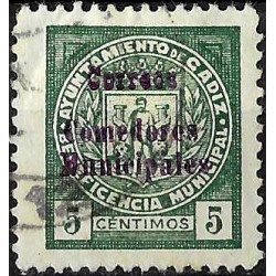 Viñeta. Beneficencia Municipal. Cádiz. 5 Céntimos (Usado)