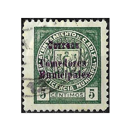 Viñeta. Beneficencia Municipal. Cádiz. 5 Céntimos (Usado)