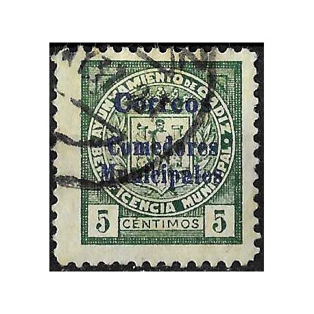 Viñeta. Beneficencia Municipal. Cádiz. 5 Céntimos (Usado)