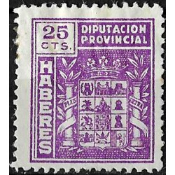 Viñeta. Diputación Provincial. Cádiz. Haberes. 25 Céntimos (Nuevo, con señal de fijasellos)