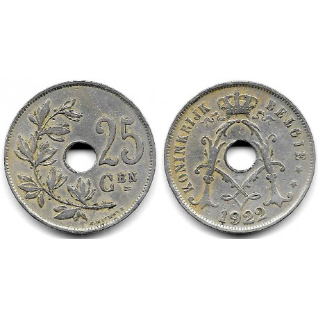 (69) Bélgica. 1922. 25 Centimes (BC/BC+)