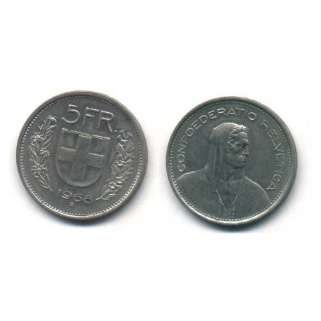 (40a.1) Suiza. 1968B. 5 Francs (MBC)