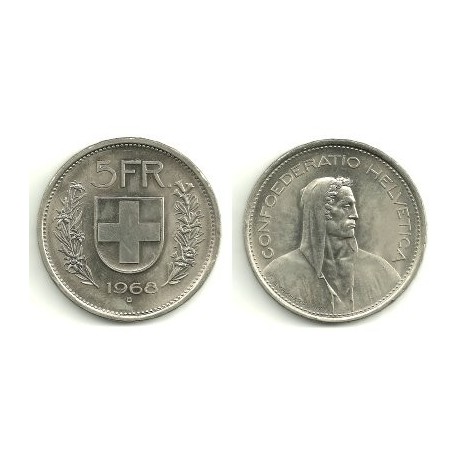 (40a.1) Suiza. 1968B. 5 Francs (SC)