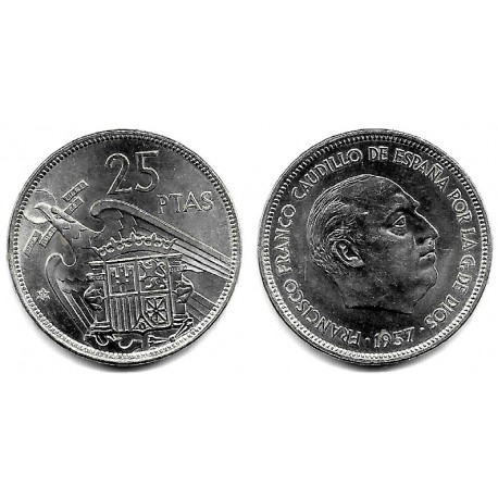 Estado Español. 1957*(75). 25 Pesetas (EBC+)