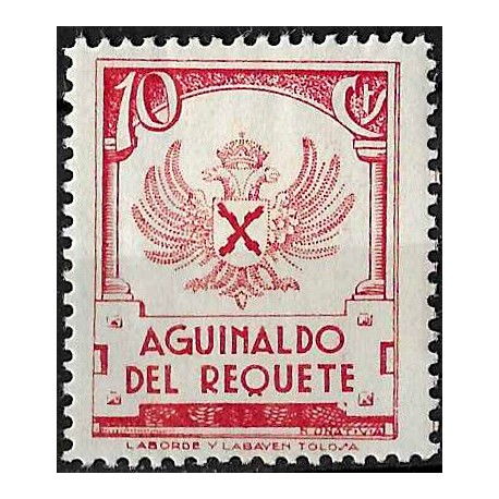 Viñeta. Aguinaldo del Requeté. 10 Céntimos (Nuevo, con señal de fijasellos)