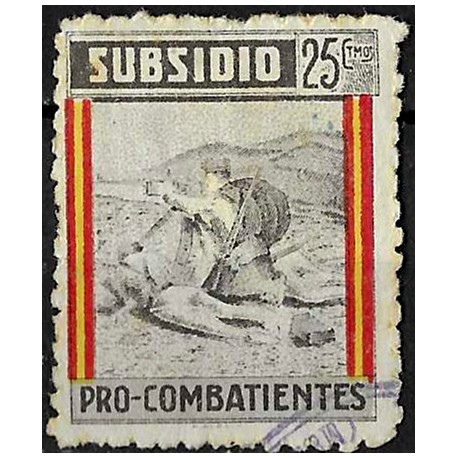 Viñeta. Subsidio Pro-Combatientes. 25 Céntimos (Usado)
