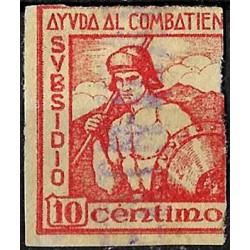 Viñeta. Subsidio. Ayuda al Combatiente. 10 Céntimos (Usado)
