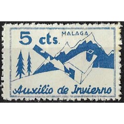 Viñeta. Auxilio de Invierno. Málaga. 5 Céntimos (Nuevo, con señal de fijasellos)