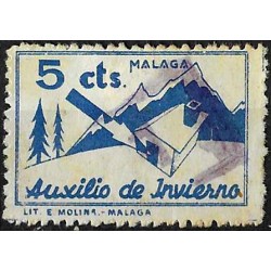 Viñeta. Auxilio de Invierno. Málaga. 5 Céntimos (Usado)