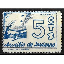 Viñeta. Auxilio de Invierno. Málaga. 5 Céntimos (Nuevo, con señal de fijasellos)