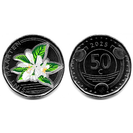 Sant Martín. 2025. 50 Céntimos (SC) Coloreada