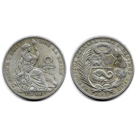 (218.2) Perú. 1925. 1 Sol (MBC+) (Plata)