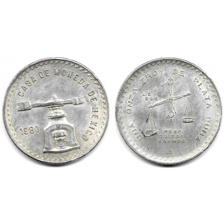(M49b.5) Estados Unidos Mexicanos. 1980. 1 Onza (MBC+) (Plata)