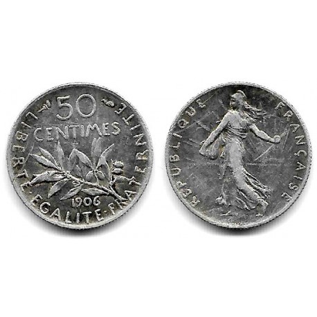 (854) Francia. 1906. 50 Centimes (MBC) (Plata)