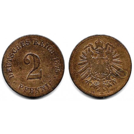 (2) Imperio Alemán. 1875(C). 2 Pfennig (BC-)