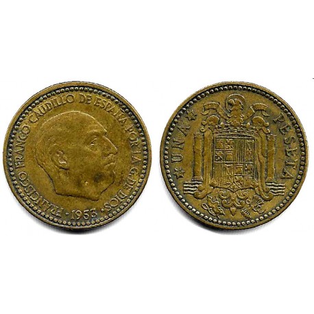Estado Español. 1953*(19-63). 1 Peseta (BC+)