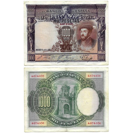 España. 1925. 1000 Pesetas (MBC-/BC+) Sin Serie