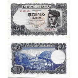 Estado Español. 1971. 500 Pesetas (MBC-) Serie V, Leves Manchas