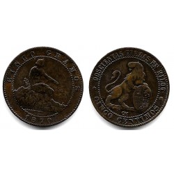 Gobierno Provisional. 1870. 5 Céntimos (MBC) Ceca de Barcelona OM