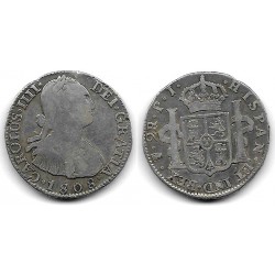 Carlos IV. 1808. 2 Reales (MBC-) (Plata) Ceca de Potosí PJ