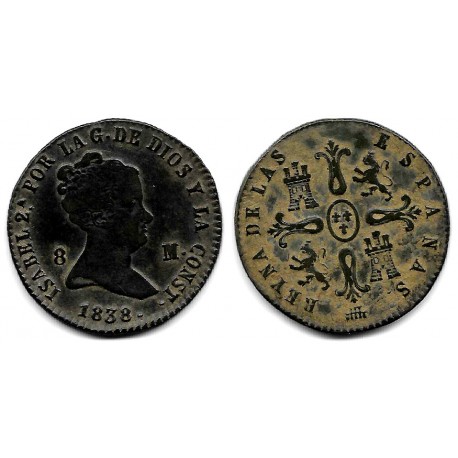 Isabel II. 1838. 8 Maravedí (MBC+) Ceca de Segovia