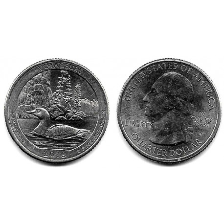 Estados Unidos de América. 2018(P). Quarter Dollar (EBC+) Voyageurs