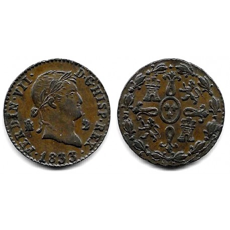 Fernando VII. 1833. 2 Maravedí (EBC) Ceca de Segovia