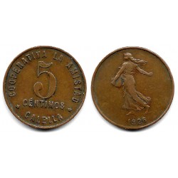 Cooperativa La Amistad. Calella. 5 Céntimos (MBC-)