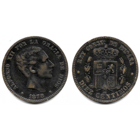 Alfonso XII. 1878. 10 Céntimos (MBC) Ceca de Barcelona OM