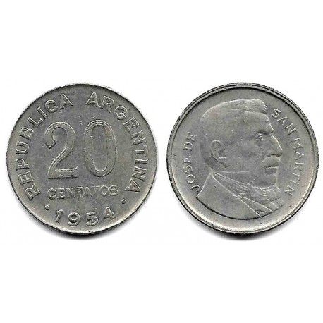 (52) Argentina. 1954. 20 Centavos (MBC)