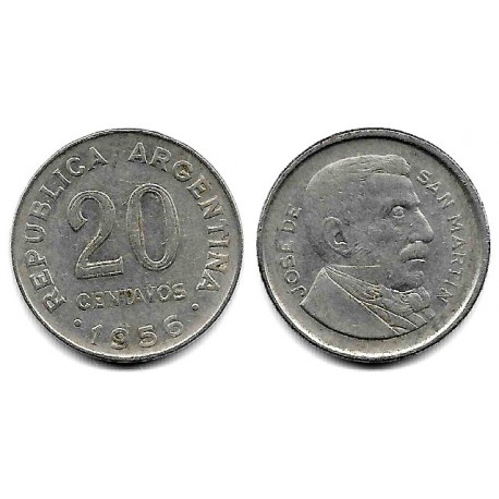 (52) Argentina. 1956. 20 Centavos (MBC)