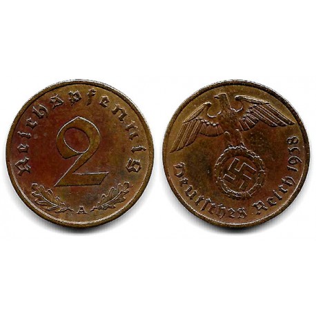 (90) Alemania (III Reich). 1938(A). 2 Reichspfennig (MBC)