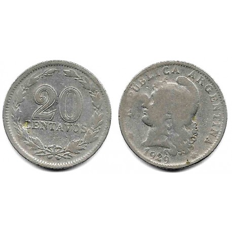 (36) Argentina. 1929. 20 Centavos (RC+)