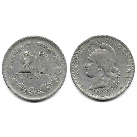 (36) Argentina. 1930. 20 Centavos (BC+)