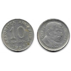 (51) Argentina. 1955. 10 Centavos (MBC) Manchas