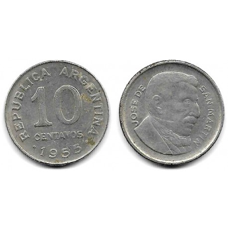 (51) Argentina. 1955. 10 Centavos (MBC) Manchas