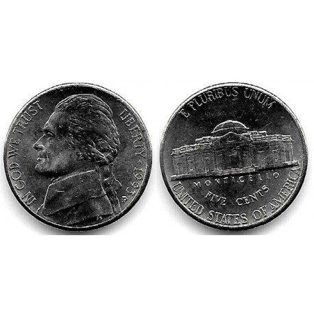 (A192) Estados Unidos de América. 1993(P). 5 Cents (SC)